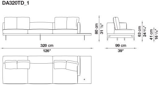 B&B Italia 3-х местный тканевый диван с шезлонгом Dock sun-id-1355318 - Вид №119