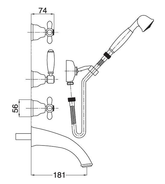 Смеситель MIGLIORE Princeton Plus ML.PRP-8018.СR для ванны/душа - хром ML.PRP-8018.CR - Вид №3