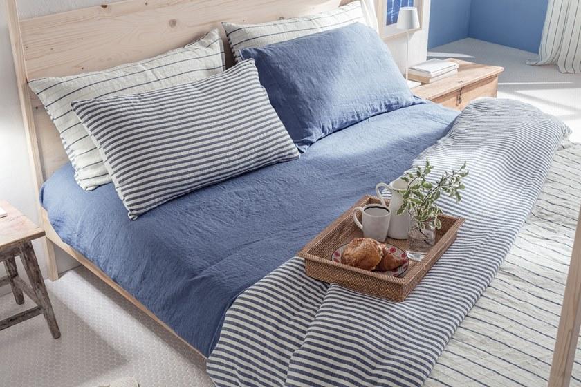 LA FABBRICA DEL LINO Двухсторонняя наволочка в полоску Decor sun-id-1463724 - Вид №1