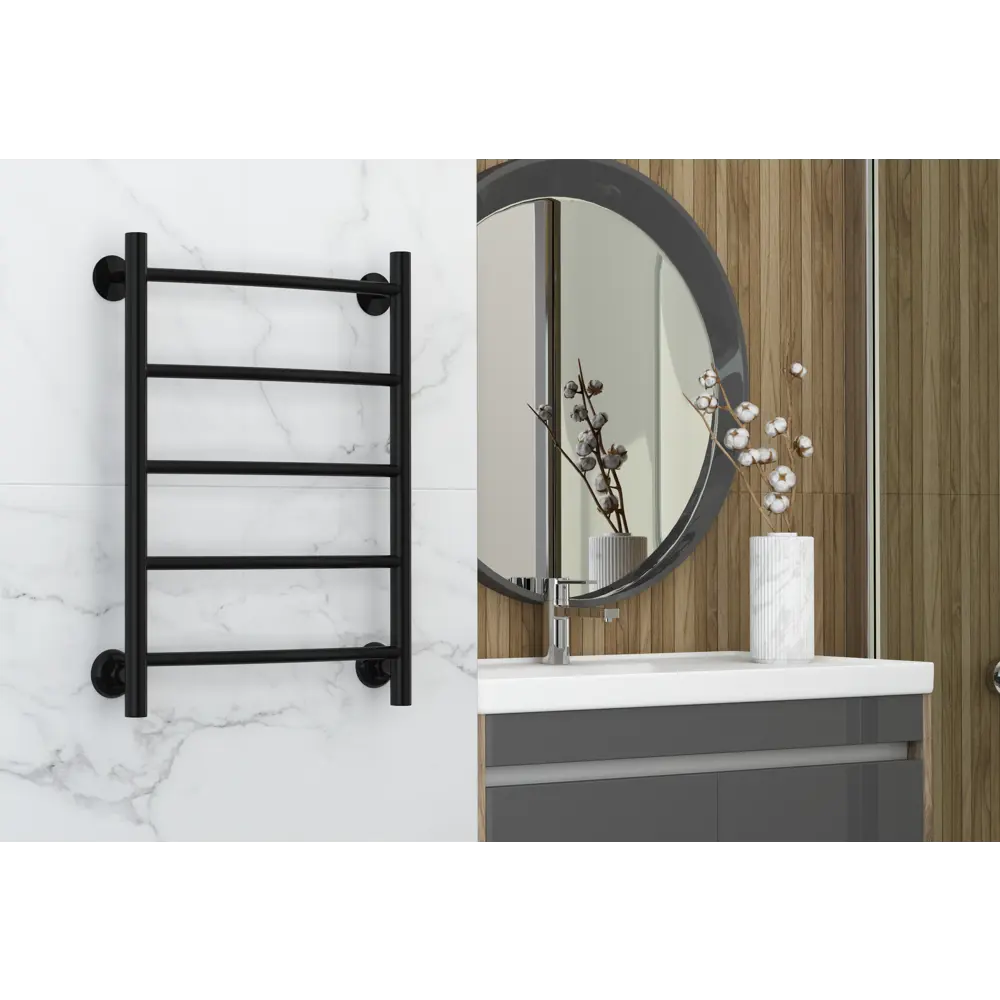 СУНЕРЖА ВПС-52П - черный полотенцесушитель с защитным покрытием 83111112 STLM-0039087 - Вид №3