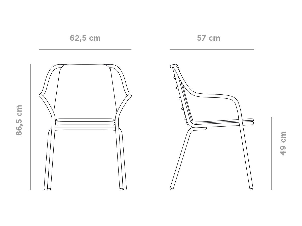 Садовый стул из нержавеющей стали с подлокотниками MUSOLA Sorell ARCH-00106297 - Вид №1