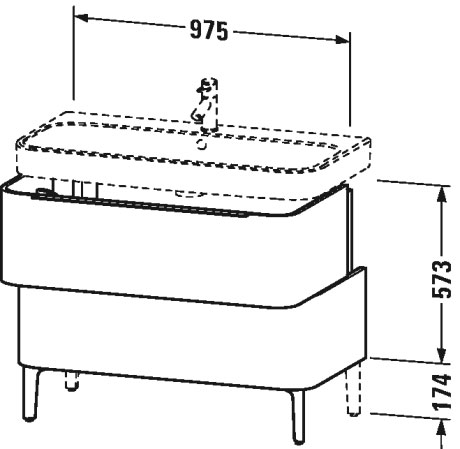 H2637401313 Happy D.2 Тумбочка напольная Американский орех, натуральный шпон Duravit - Вид №1