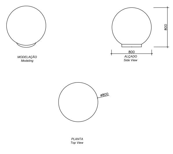 Бетонный шар боллард amop основы ARCH-00064400 - Вид №6