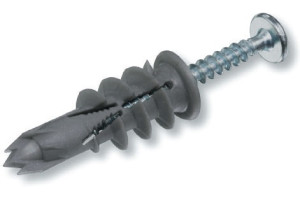 15617464 Пластмассовый дюбель для гипсокартона DRIVA CLICK TP10 с шурупом 4.5х45, 6шт 56580 Ekt