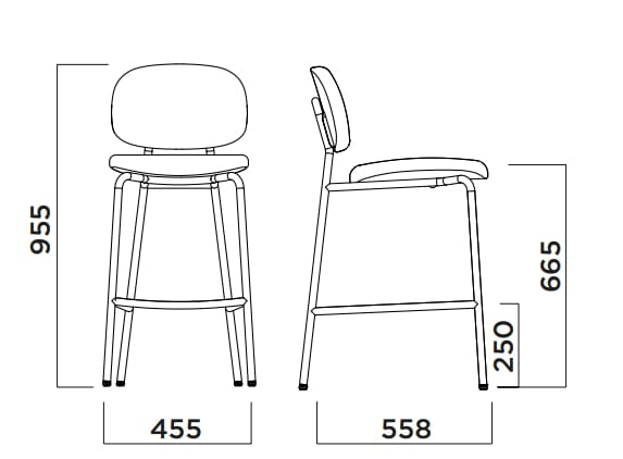 Высокий тканевый мягкий стул со спинкой Infiniti круглый ARCH-00074238 - Вид №8