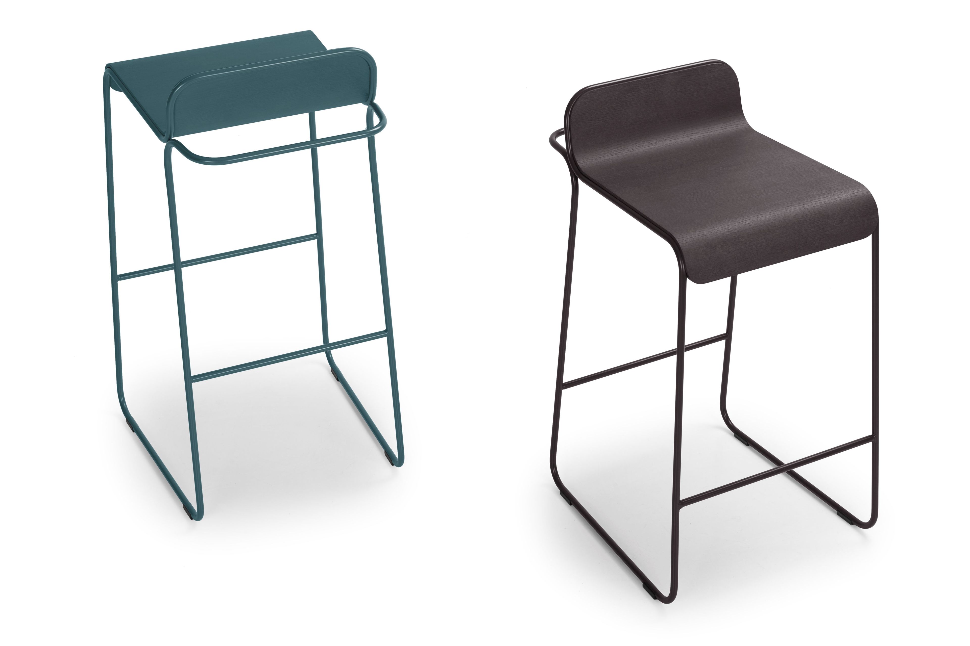 Стальной и деревянный табурет с подставкой для ног True Design Flow ARCH-00057643 - Вид №5