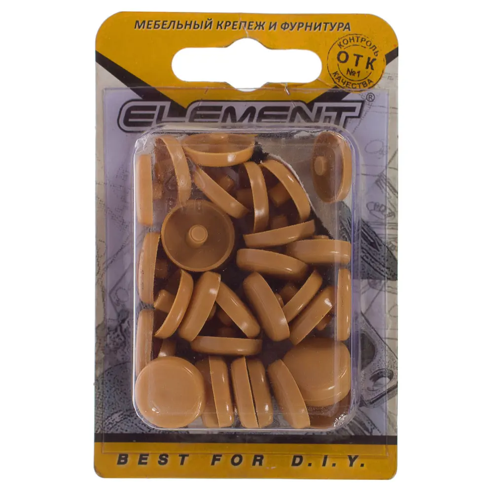 Заглушки Element для рамных дюбелей 15 мм, бук, 35 шт 12637148 STLM-1011408 - Вид №1