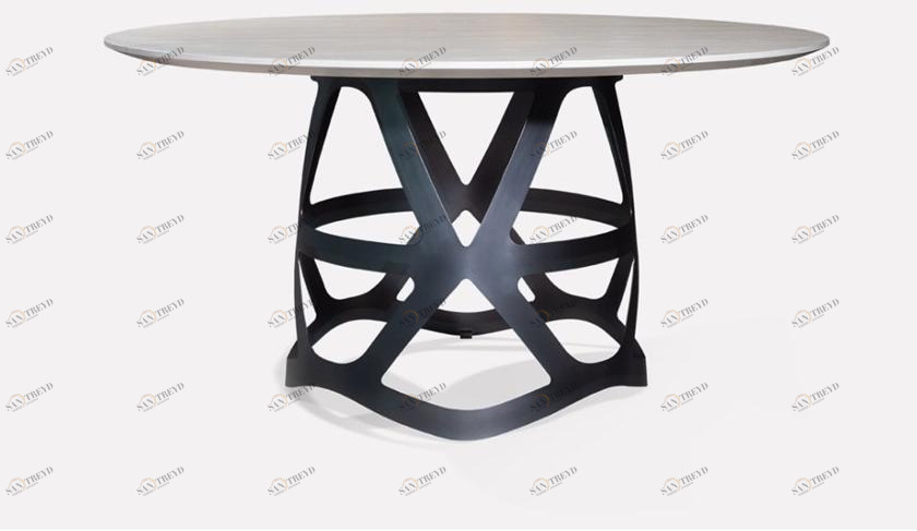 MORADA Круглый стол из каррарского мрамора и металла Crown Crown dtr