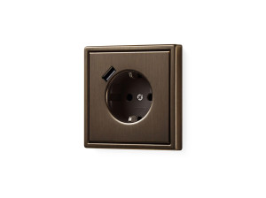 Латунь schuko двойной электрический разъем с USB