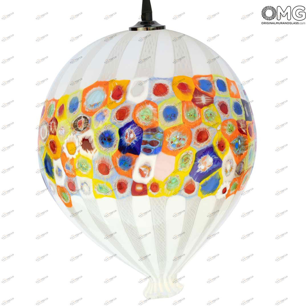3446 ORIGINALMURANOGLASS Потолочный светильник воздушный шар с миллефиори - муранское стекло OMG 20 см 