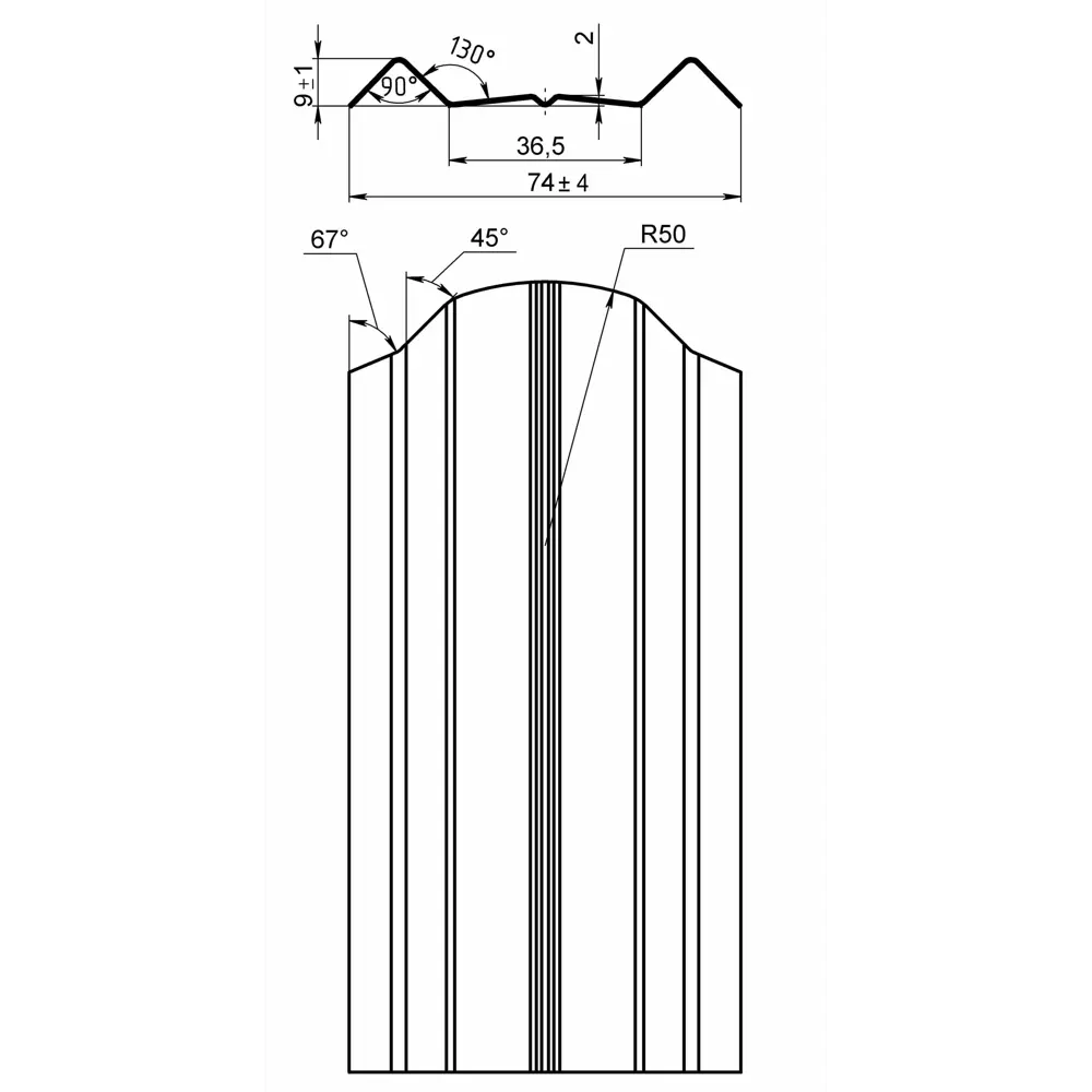 ВЕГА Штакетник односторонний ЭКО-М темно-серый RAL 7024 89414762 STLM-1563246 - Вид №3