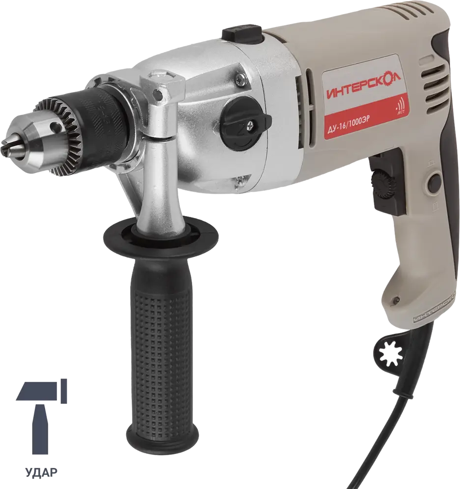 Ударная дрель Интерскол ДУ-16/1000ЭР с регулировкой оборотов 11751707