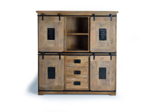 Шкаф из манго с выдвижными ящиками и дверцами