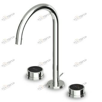 ZSA402.CN Смеситель для раковины на 3 отверстия с аэратором, слив 1 1/4 ", гибкие соединения. Zucchetti Savoir 
