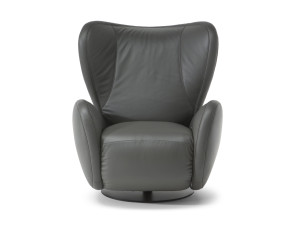 Кожаное кресло с откидывающейся спинкой с подставкой для ног