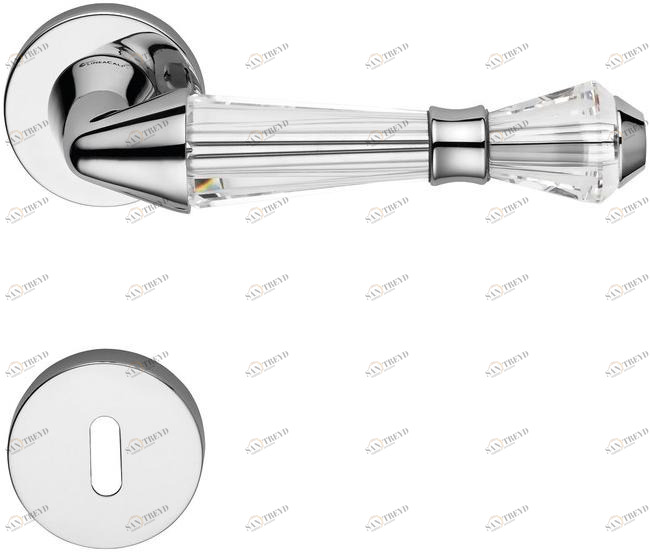 LINEA CALI' Ручка из латуни в классическом стиле с кристаллами swarovski® на розе с замком Luce sun-id-1502900