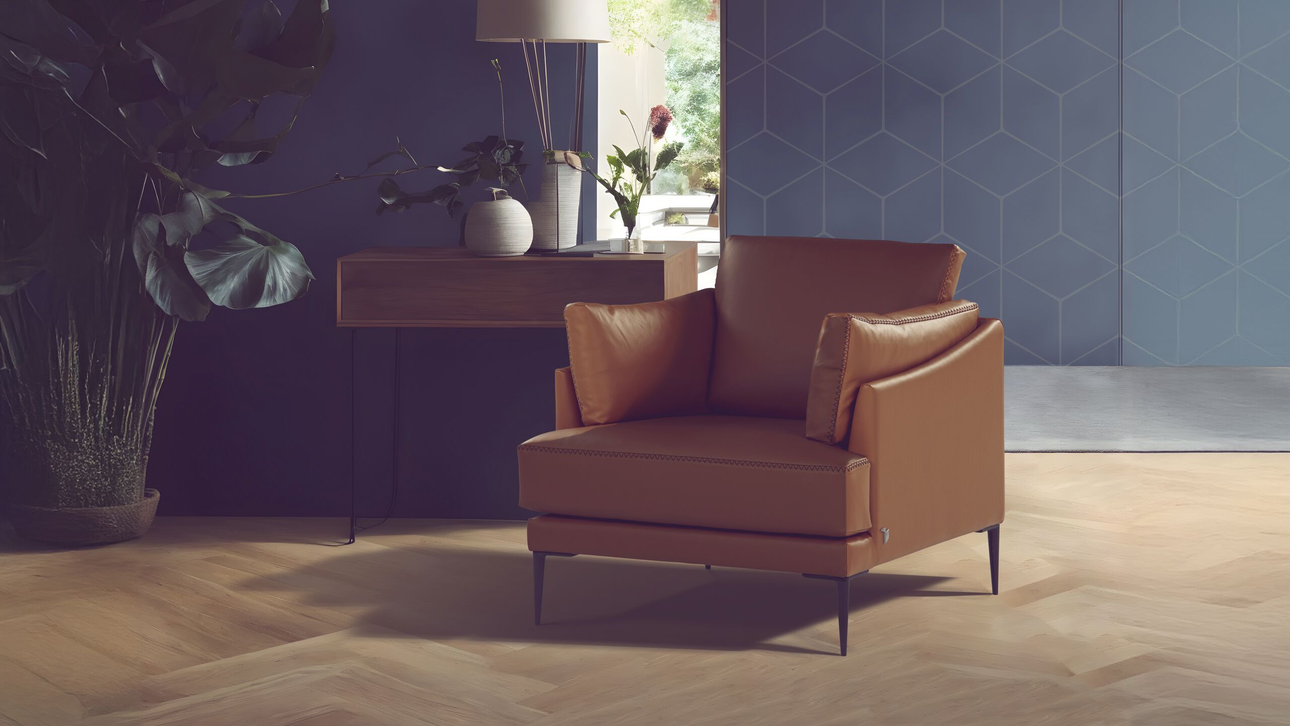 Кожаное кресло с подлокотниками Calia Italia Superior ARCH-00070363 - Вид №1