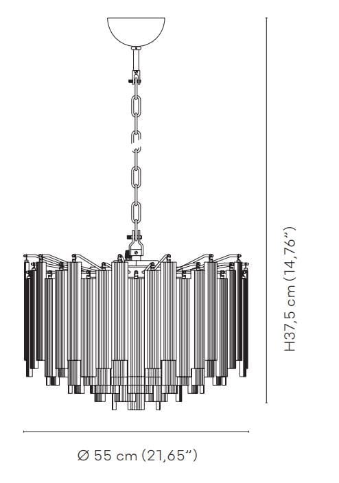 Стеклянный подвесной светильник ручной работы VENINI ленты ARCH-00150011 - Вид №2