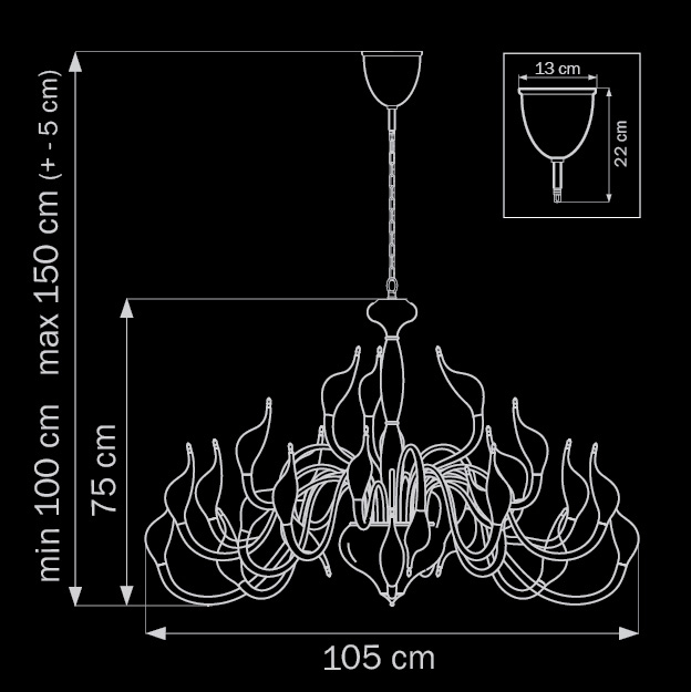 Подвесная люстра Lightstar Cigno Collo 751242 LIGHTSTAR ДИЗАЙНЕРСКИЕ, CIGNO COLLO 056064 Золотой  - Вид №1