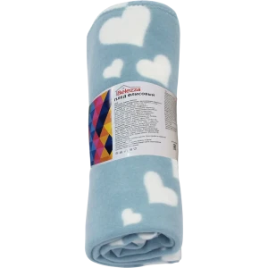 Плед «Коты и сердца» 120x150 см флис цвет голубой