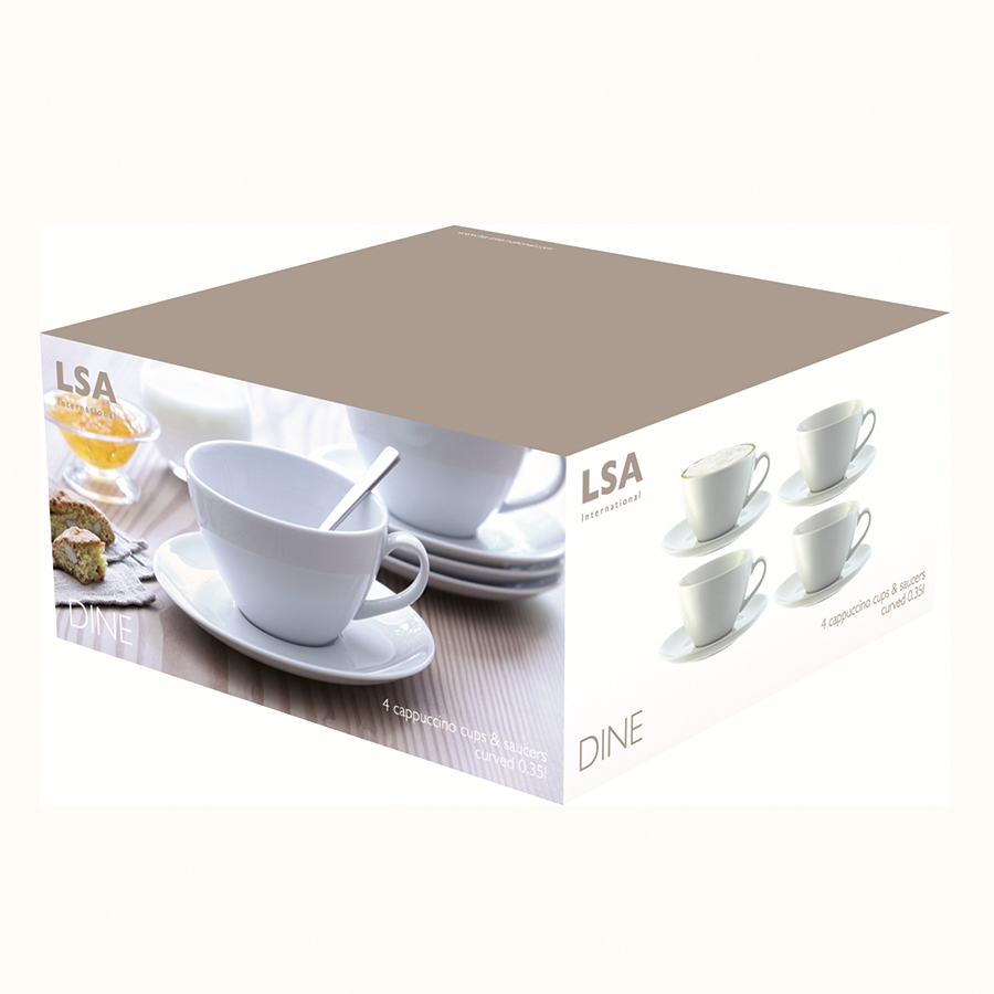 P019-13-997 Набор из 4 округлых чашек с блюдцем dine 350 мл LSA International  - Вид №4