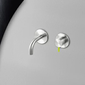 Смеситель для раковины сталь глянцевая с зеленой ручкой Toki Radomonte TKI17LCIL23