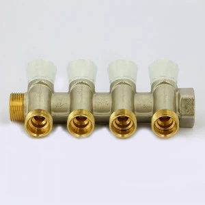 Коллектор НВ 3/4" с вентилями никелированный EMMETI 4 выходаМ24х19 36мм