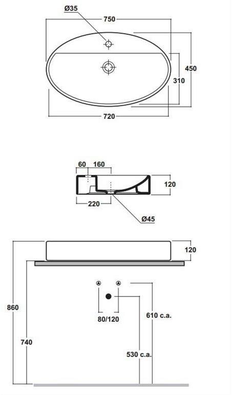 Nic4275101 Накладная раковина на столешницу  овальная Olympia Ceramica LAVABI D'ARREDO - Вид №1