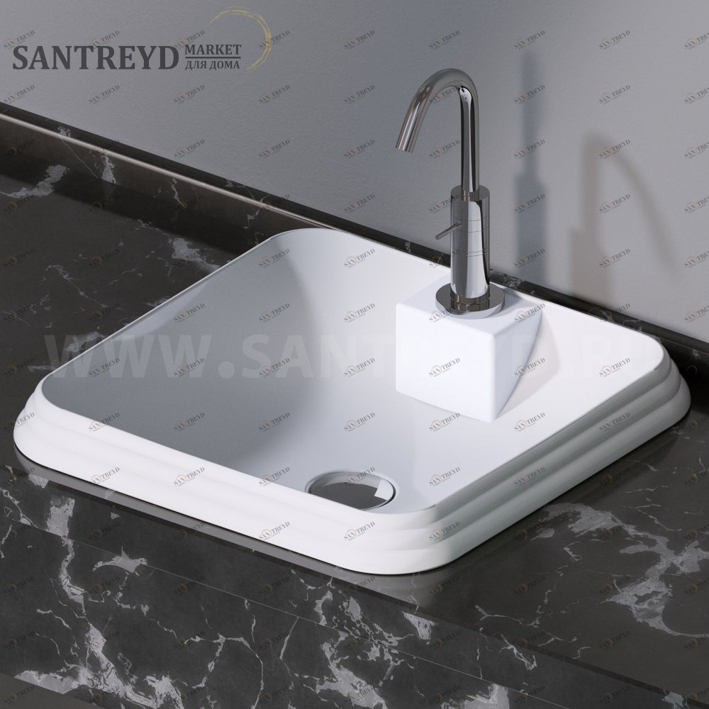L610100 Накладная раковина под столешницу  квадратная A. e T. Italia GLASS AeT ITALIA