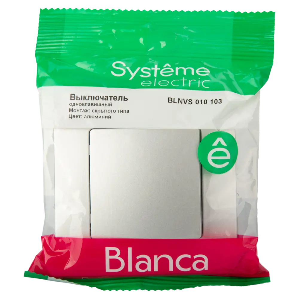 Выключатель встраиваемый Systeme Electric Blanca Сх1 1 клавиша цвет алюминий STLM-2002913 - Вид №4