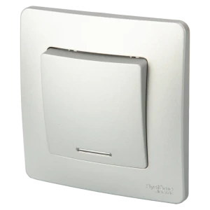 Выключатель встраиваемый Systeme Electric Blanca 1 клавиша с подсветкой цвет алюминий 86728912 STLM-2084387
