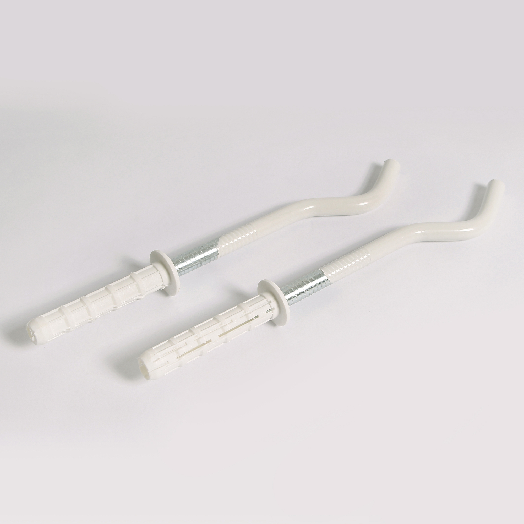 Комплект (2 шт) круглых штыревых пластифицированных кронштейнов TORIDO 9х195мм с дюбелями TABD09195P - Вид №1