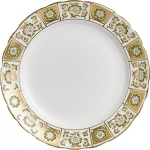 90777 Royal Crown Derby Блюдо круглое Royal Crown Derby "Дерби, зеленый декор" 35см Фарфор костяной