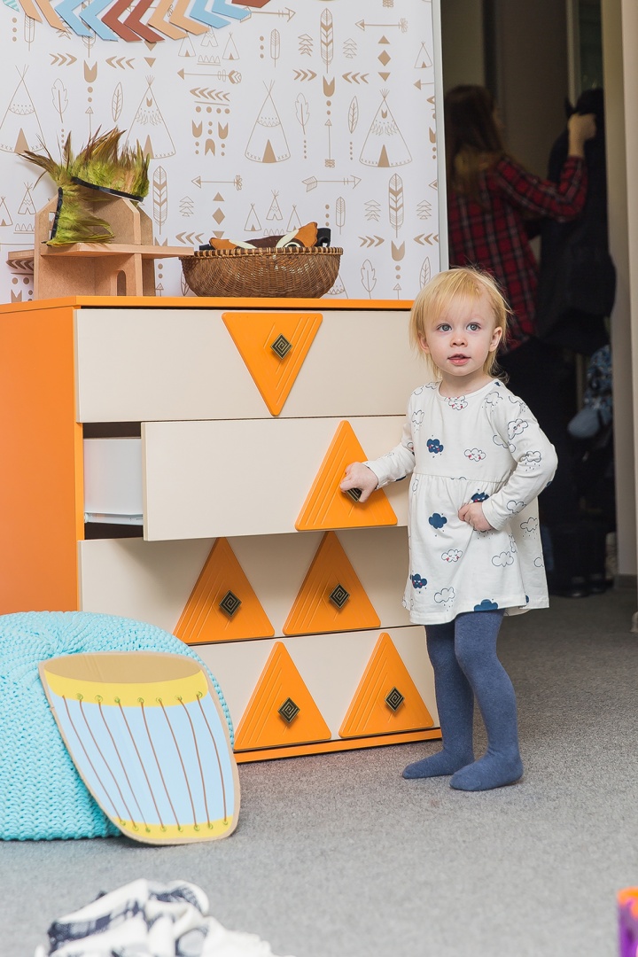 Комод детский с 4 ящиками и декором "Апачи" МАНДАРИН АПАЧИ 178631 Оранжевый Santreyd  - Вид №5