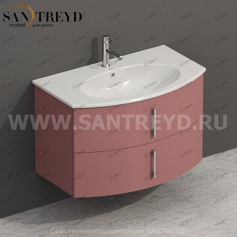 MDMC80Y143 Тумба с двумя ящиками 78 см розовая Globo 4ALL Италия Ceramica Globo