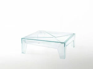 Glas Italia Низкий квадратный журнальный столик из хрусталя  Hyp01