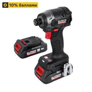 Аккумуляторный шуруповерт ELITECH HD с ударным механизмом и двойным АКБ 89375689