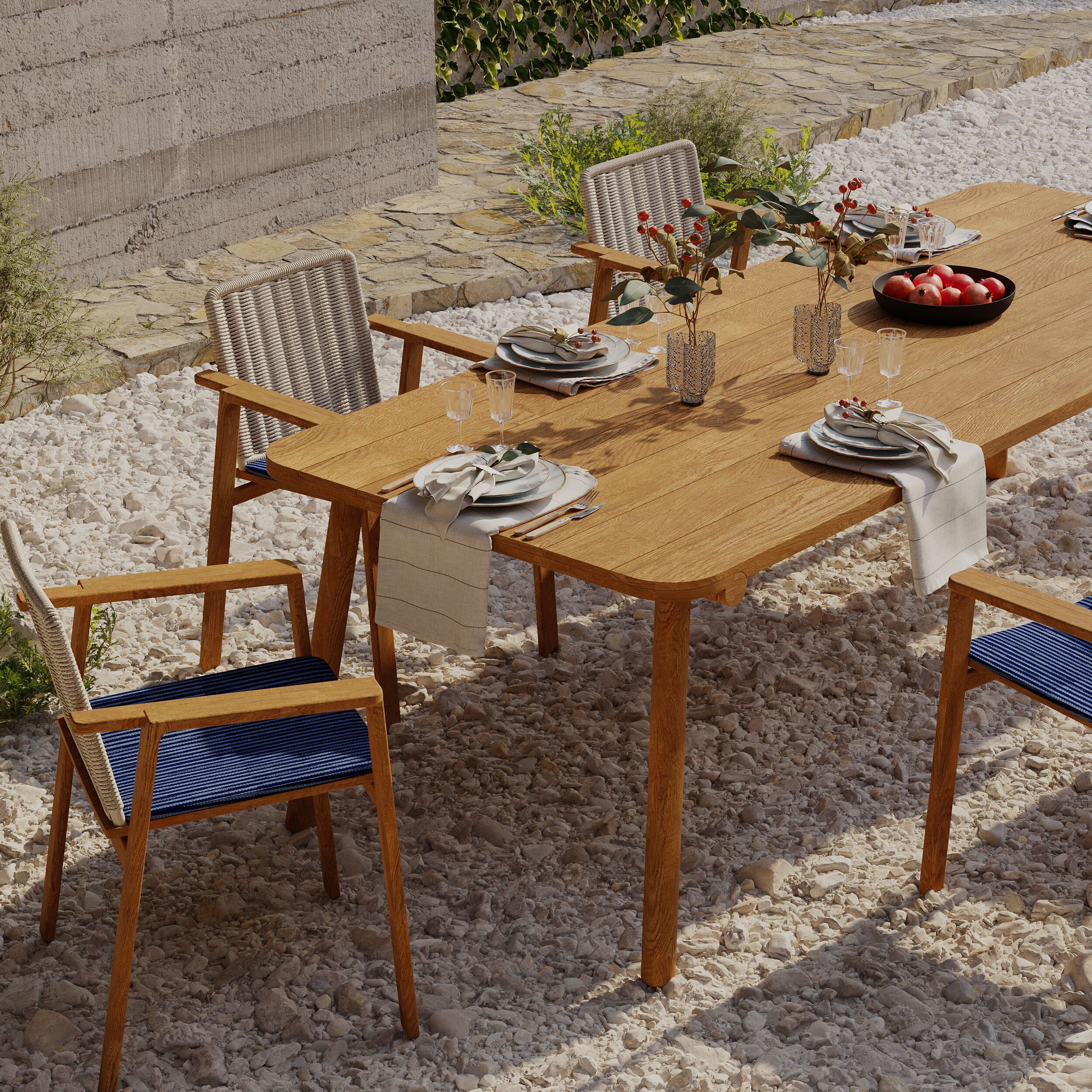 Стул для сада из тикового дерева с подлокотниками YAAZ Denk ARCH-00111223 - Вид №8