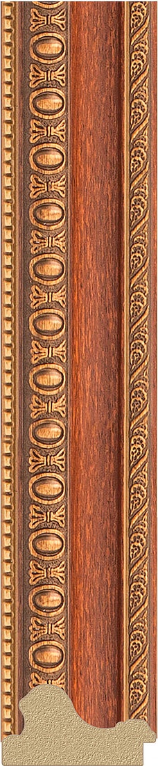 BY 3981 Зеркало в багетной раме - бронзовые бусы на дереве 60 mm EVOFORM Octagon - Вид №3