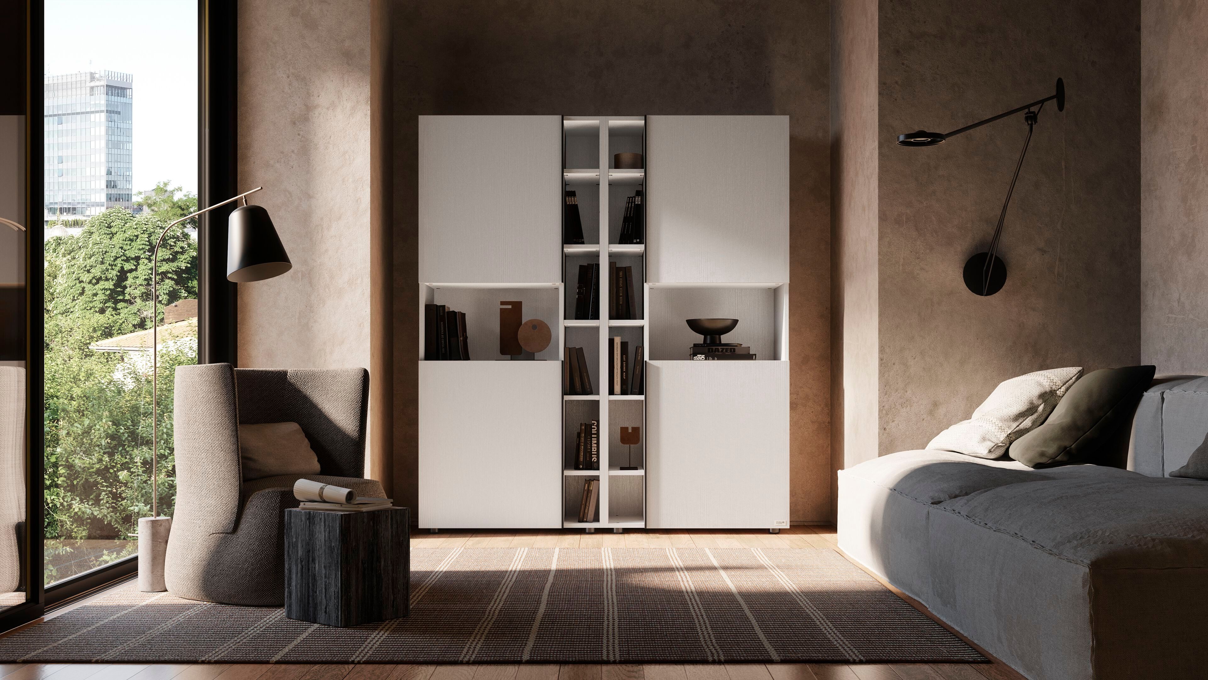 Настенный книжный шкаф из меламинированного материала Mobili Fiver ROMINA ARCH-00138664 - Вид №24