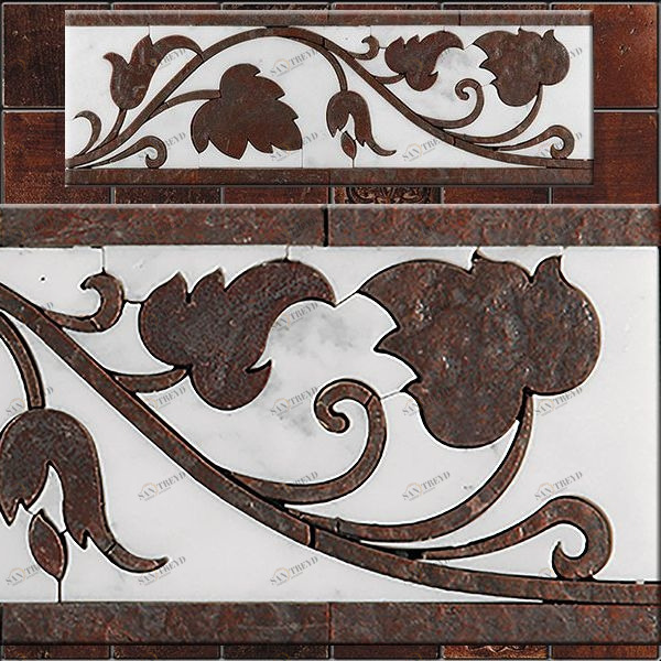 БОРДЮР ИЗ МРАМОРА GR-5 SKALINI FLORAL GR5