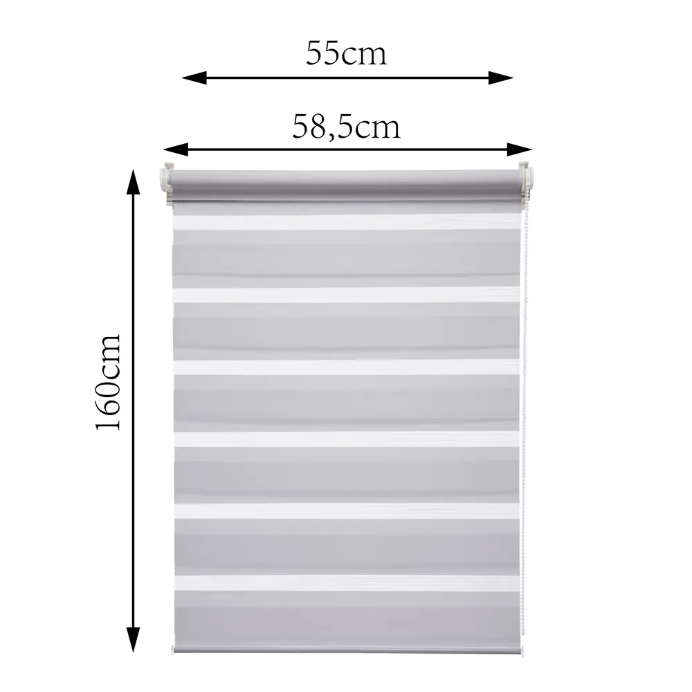 INSPIRE Peter - Рулонная штора день-ночь светло-серая 55×160 см 85225689 STLM-0060123 - Вид №2