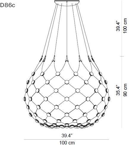 LUCEPLAN Светодиодный подвесной светильник из поликарбоната и стали Mesh sun-id-1370894 - Вид №7