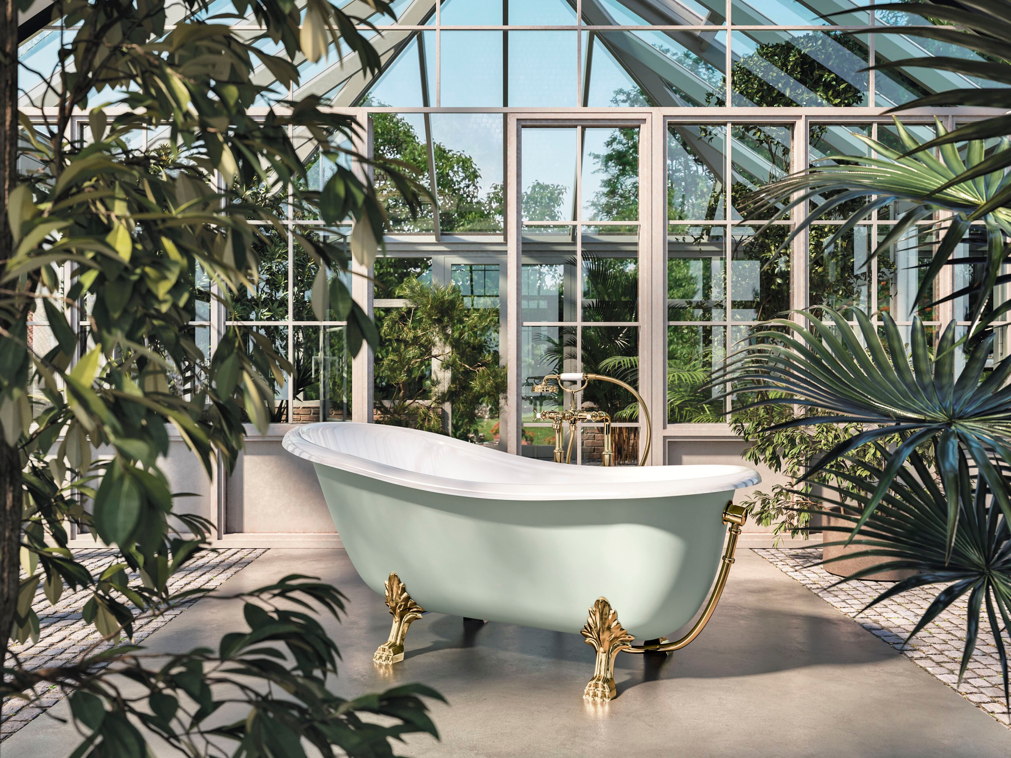 Ванна в центре овальной комнаты на ногах Gruppo Treesse мебель для ванной комнаты-отдельно стоящие ванны ARCH-00036171 - Вид №1