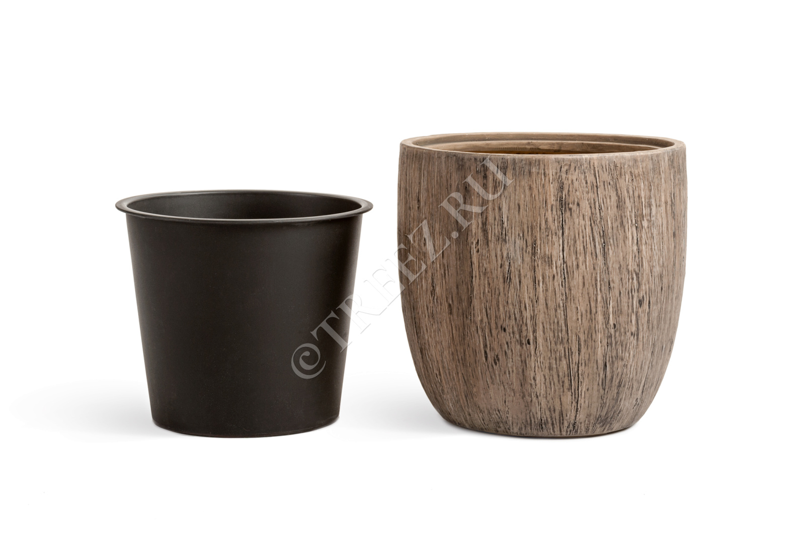 41.3317-03-012-WB-30 Кашпо  Effectory - серия Wood - Округлый конус - Светлый дуб Цветочная коллекция  - Вид №2