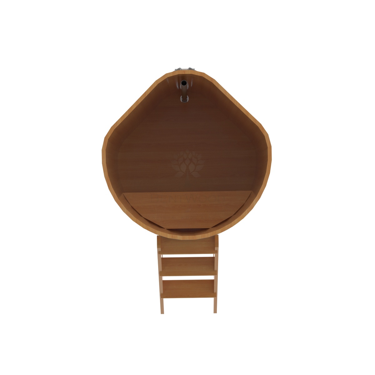 1227 Купель угловая из лиственницы 1,03х1,03х1,4 натуральная премиум Alyarus  - Вид №4