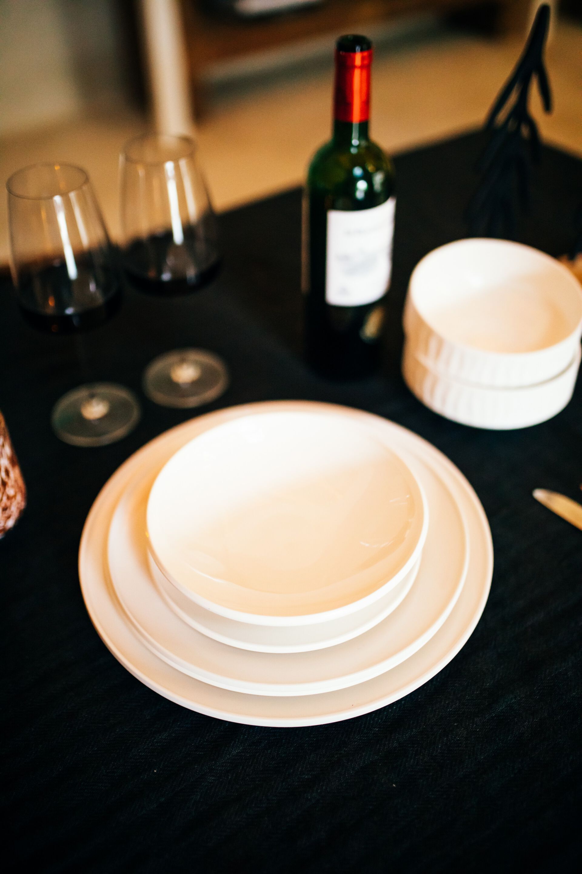 Фарфоровая плоская круглая тарелка POMAX легкий ARCH-00064744 - Вид №4