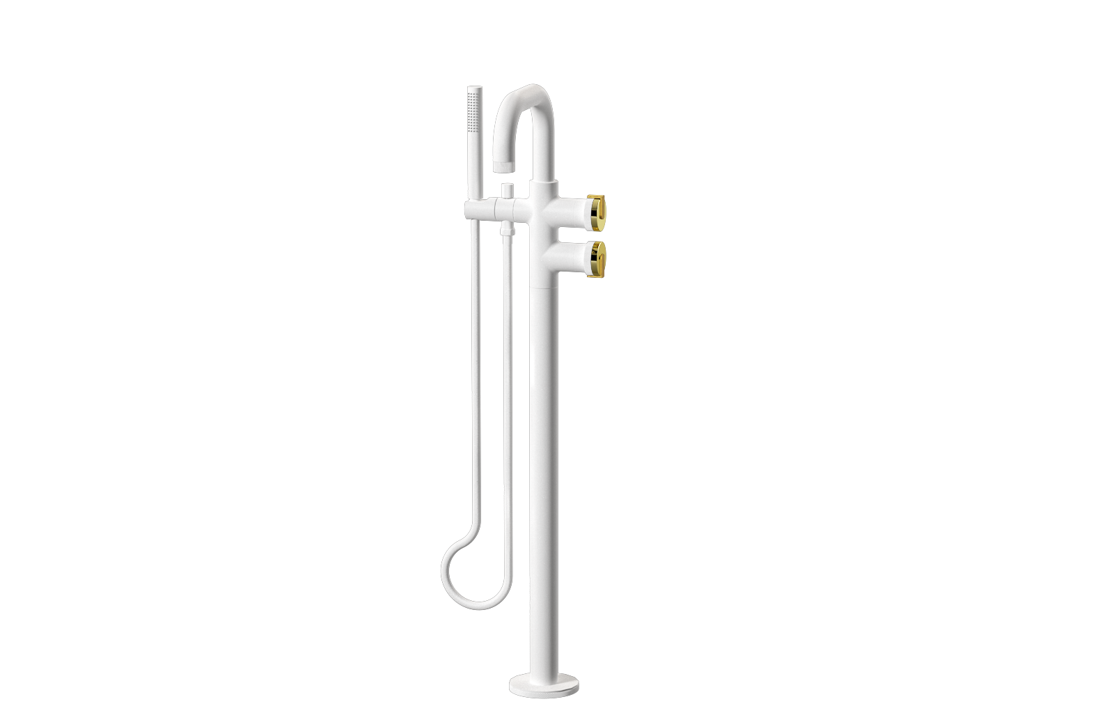 E-11557-R1PB-L1BAU-WT Смеситель напольный отдельностоящий (внешняя часть) GRAFF MOD+