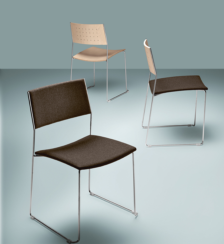 Duo 140 Стул с каркасом из стали, буком и / или обитыми сиденьем и спинкой. Et al. Duo - Вид №4
