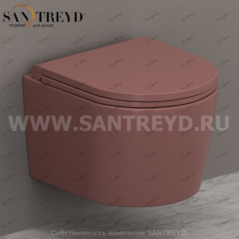 FOS06FR Подвесной унитаз настенный Розовый Ceramica Globo FORTY3 Италия